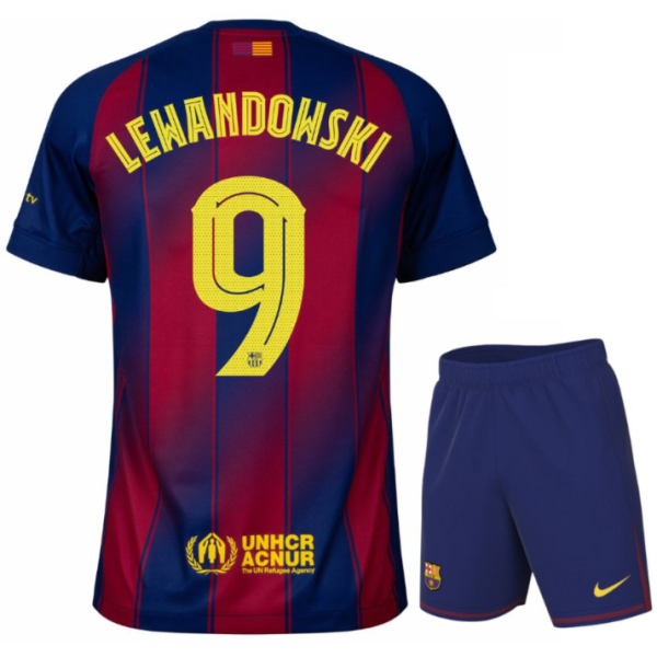 DOMAČI OTROŠKI KOMPLET FC BARCELONA 2025/26 - LEWANDOWSKI 9